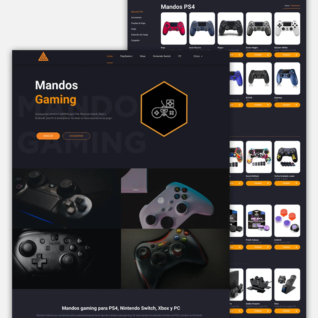 Desarrollo web mandos gaming